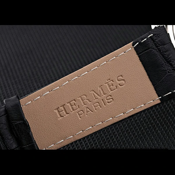 Hermes Classic Croco Leather Strap White Dial new59409