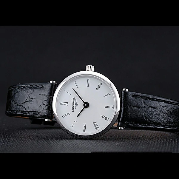 Longines La Grande Classique White Dial Black Leather Band Femme new60029
