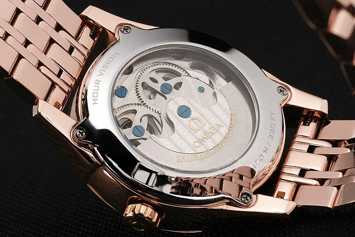 Omega De Ville Moonphase Tourbillon White Dial Blue Hands Rose Gold Case And Bracelet new122949