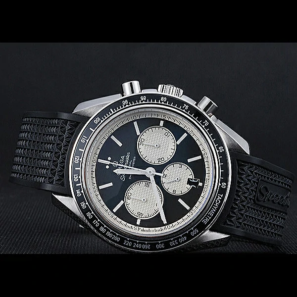 Omega Speedmaster Black Rubber Strap Black Dial new59942