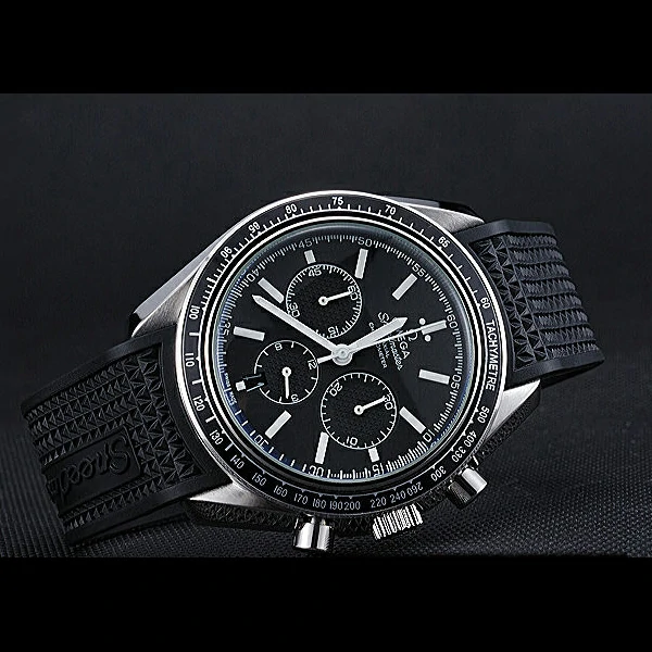 Omega Speedmaster Black Rubber Strap Black Dial new59943