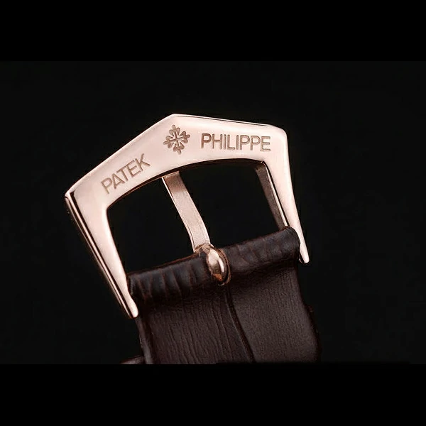 Patek Philippe Calatrava Ribbed Bezel Brown Dial Brown Leather Strap new59017