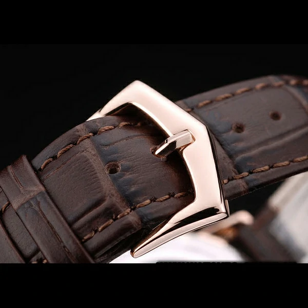 Patek Philippe Calatrava Ribbed Bezel Brown Dial Brown Leather Strap new59017