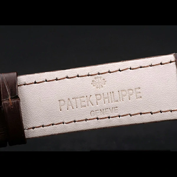 Patek Philippe Calatrava Ribbed Bezel Brown Dial Brown Leather Strap new59017