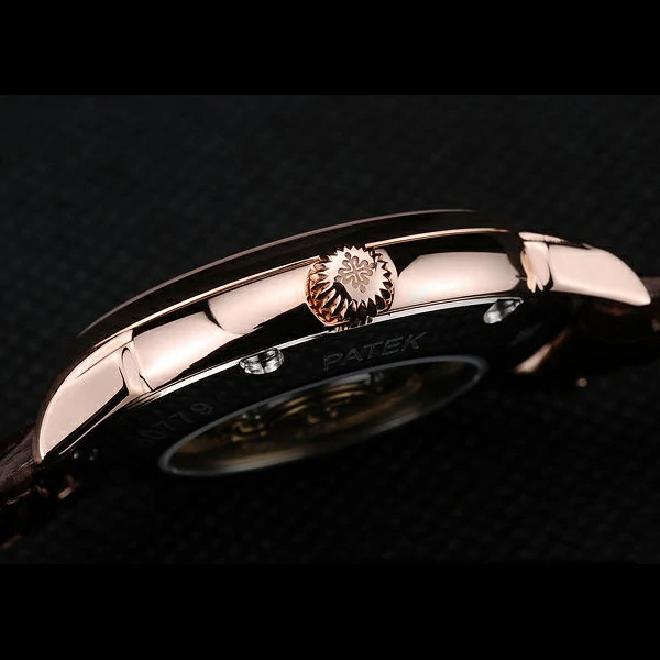 Patek Philippe Calatrava Ribbed Bezel White Dial Brown Leather Strap new59018