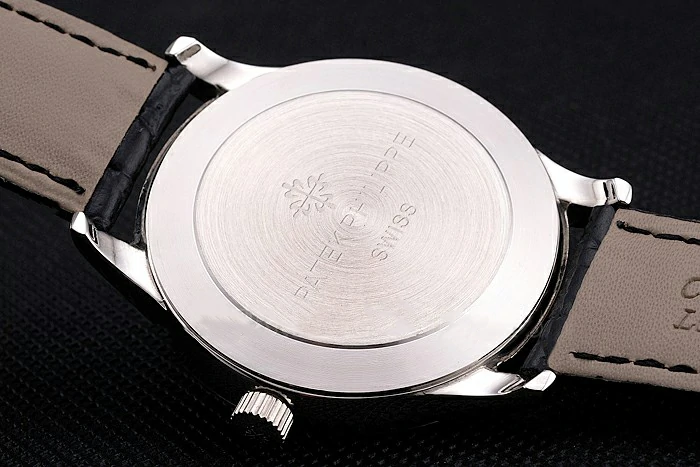 Patek Philippe Calatrava White Dial Stainless Steel Case Black Leather Strap new121934