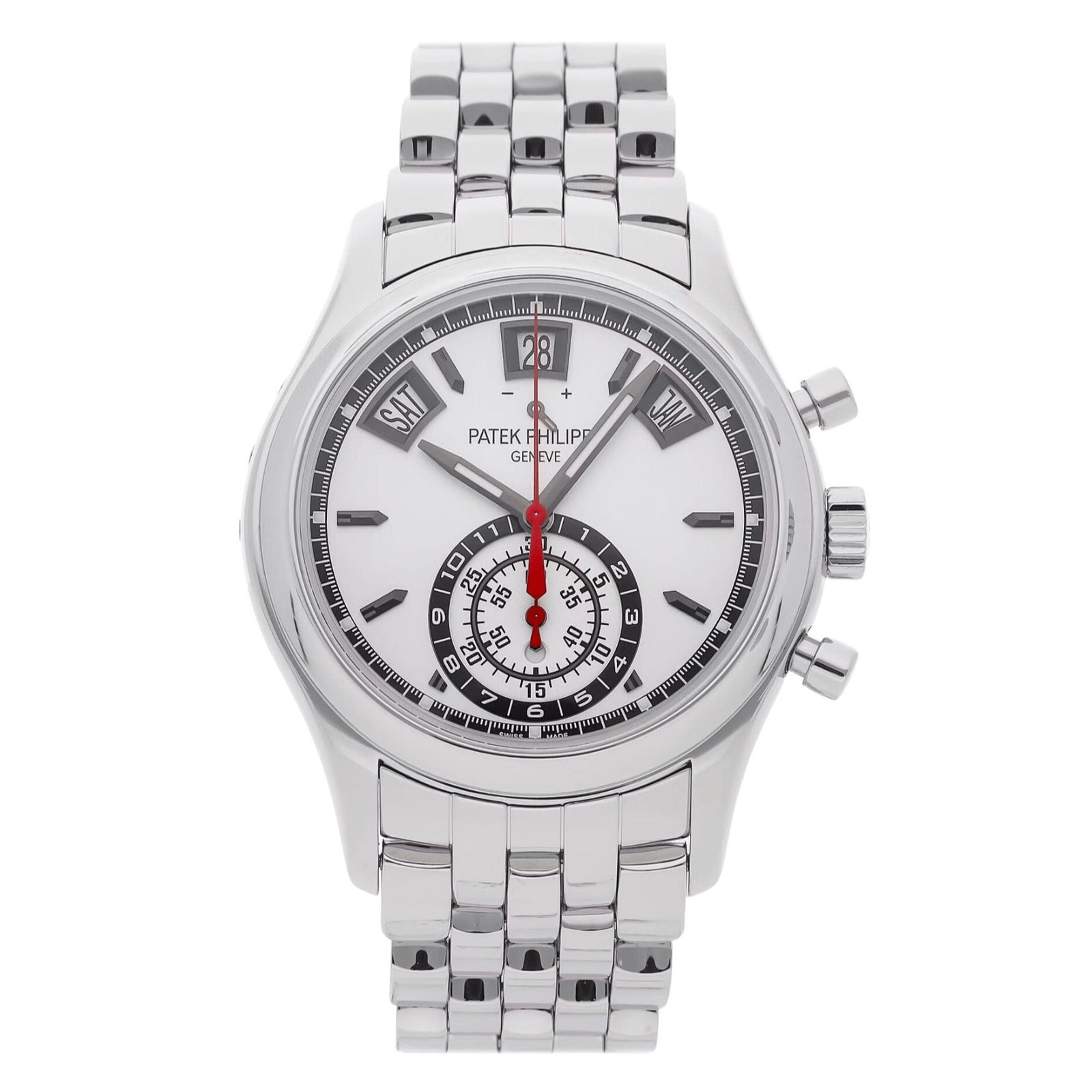 Replica Patek Philippe 5960/1A-001 Annual Calendar Chronograph Stainless Steel White Dial