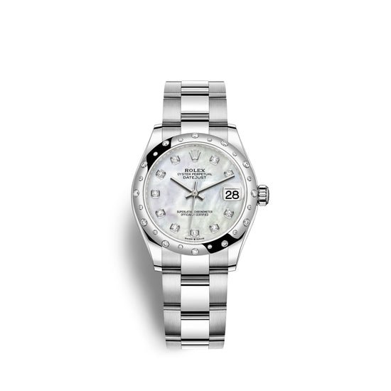 Rolex Replica Watch Datejust 31, Oystersteel, 18kt White Gold and diamonds, 278344RBR-0005