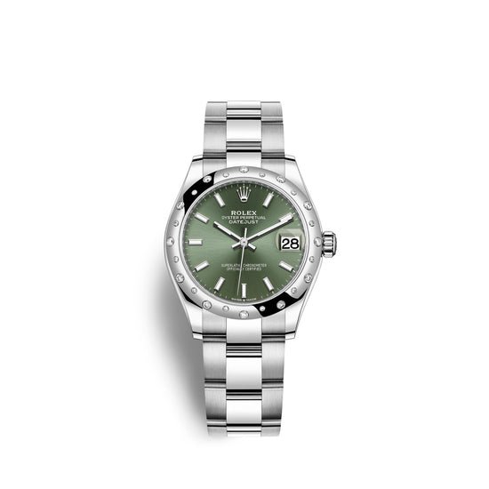Rolex Replica Watch Datejust 31, Oystersteel, 18kt White Gold and diamonds, 278344RBR-0019