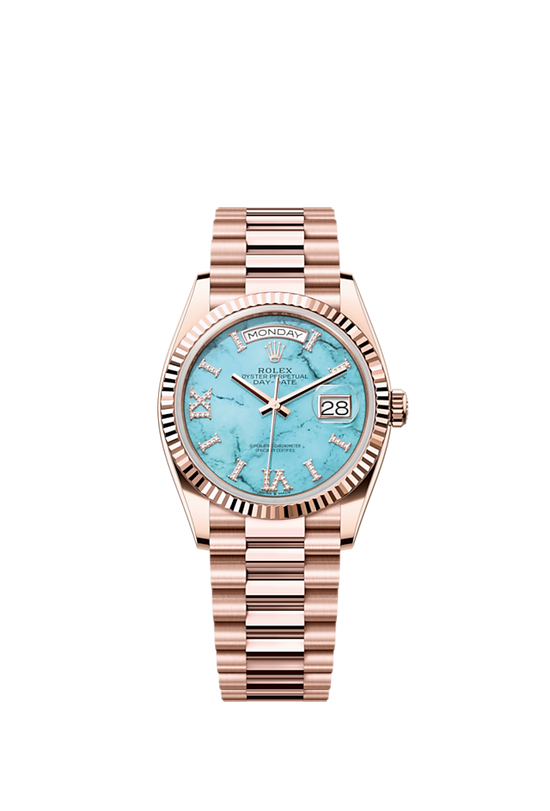 Rolex Replica Watch Day-Date 36, 18k Everose Gold with Diamond-set, 36mm, 128235-0064