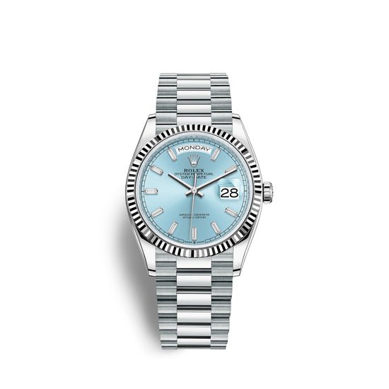 Rolex Replica Watch Day-Date, 36mm, Platinum, 128236-0009