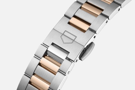 TAG Heuer Carrera Calibre 7 Date, Stainless Steel and 18k Rose Gold set with Diamonds, 36mm, WBN2351.BD0000