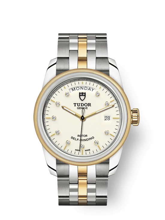 Tudor Replica Watch Glamour Date+Day, Stainless Steel and 18k Yellow Gold with Diamond-set, 39mm, M56003-0113