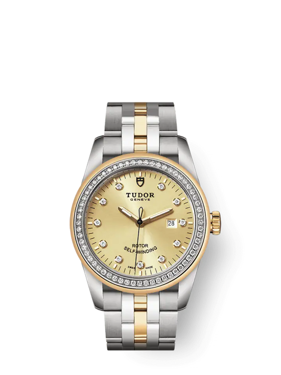 Tudor Replica Watch Glamour Date, Stainless Steel and 18k Yellow Gold with Diamond-set, 31mm, M53023-0021